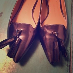 Patent Pointed tassel loafers