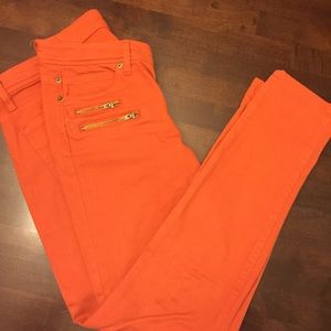 Burnt orange skinny jeans