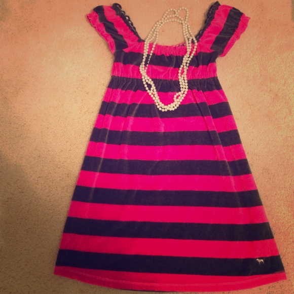 VS hot pink & grey striped dress