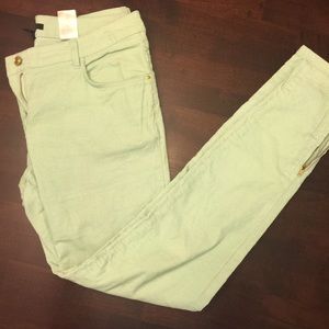 Mint corduroy skinnies