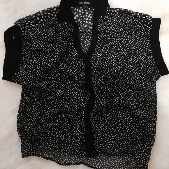 Express Design Studio Polka Dot Blouse - Picture 1 of 4