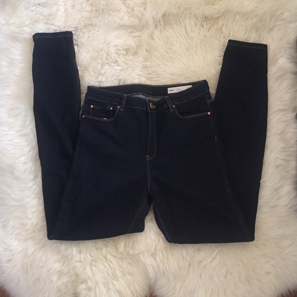 ASOS dark wash high waisted skinny jeans