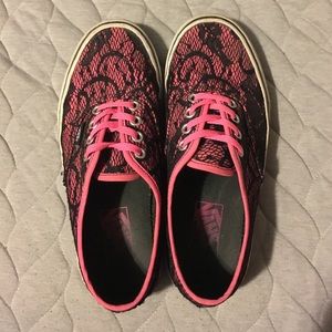 VANS Pink w/ Black Lace