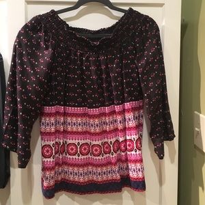 Off the shoulder bell sleeve top