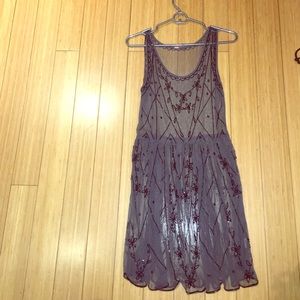 Beaded free people slip dress