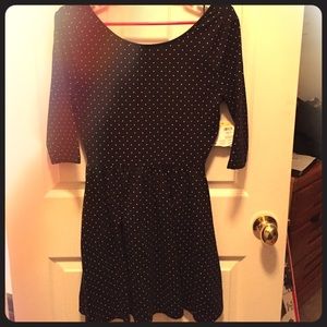 Black and white polka dotted dress