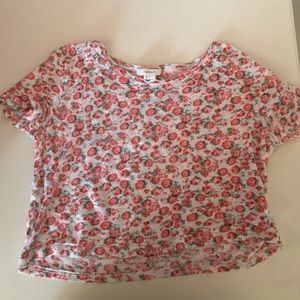 Cropped floral shirt