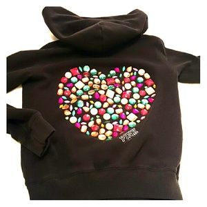 {Pink} jeweled hoodie RARE!!