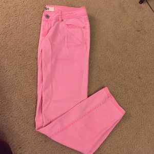 Pink skinny jeans