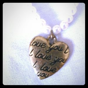 Valentines day i love you pearl necklace