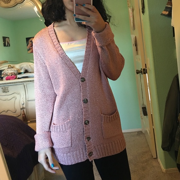 Vintage pink metallic cardigan