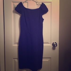 Form fitting cocktail dress in purple by DVF