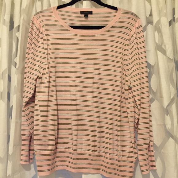 Pink Striped J Crew Sweater XL