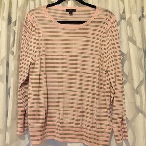 Pink Striped J Crew Sweater XL