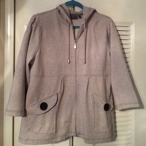 "Motto" swing styled hooded jacket with pockets