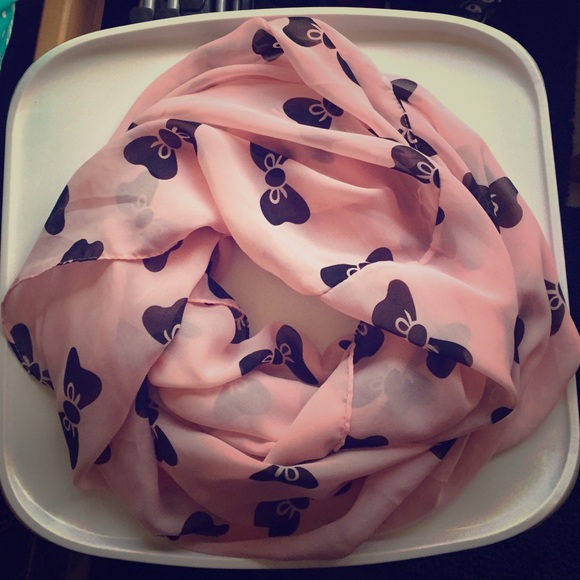 Pink Bow Infinity Scarf