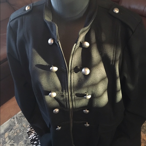 Black jacket with silver buttons