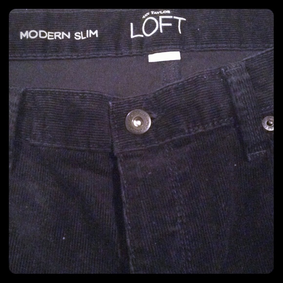 LOFT Modern Slim Corduroy Navy Pants