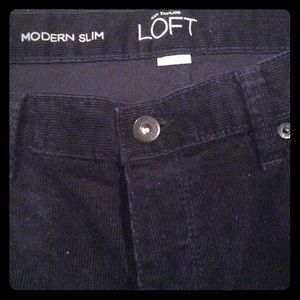 LOFT Modern Slim Corduroy Navy Pants