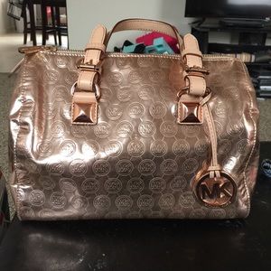 Michael Kors Rosegold Grayson satchel