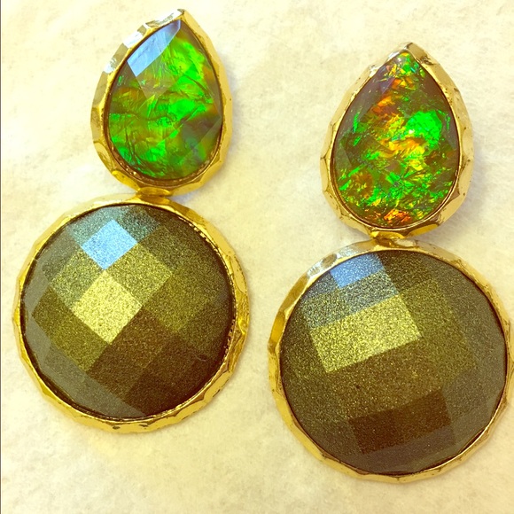 Amrita Singh two tone green earrings