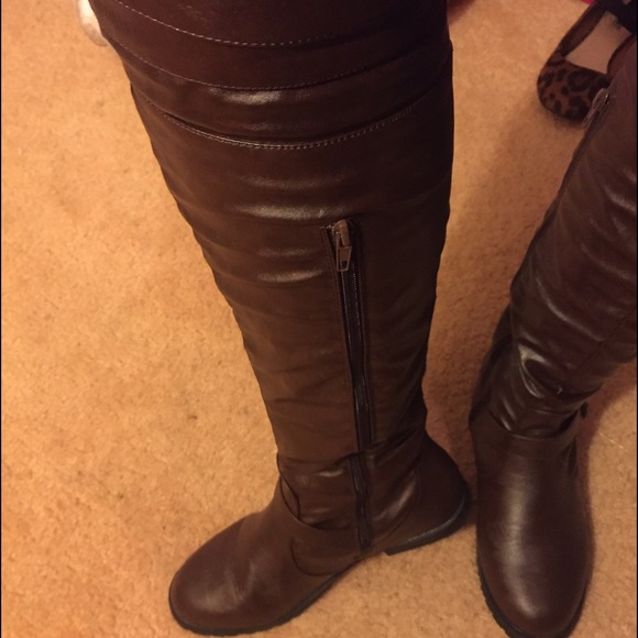 Knee high brown boots