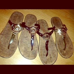 MK Sandals in Gold & Black