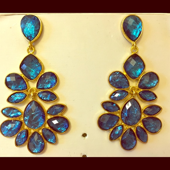 Amrita Singh Blue chandelier earrings