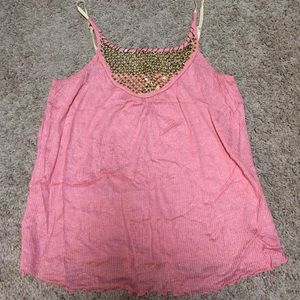 Free people pink glitter stripe tank small