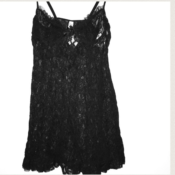 ❤️Inner secrets black lace chemise w thong small - Picture 2 of 4