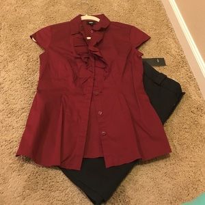 Classic button down w/Ruffles