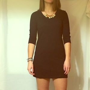 Black cotton mini dress