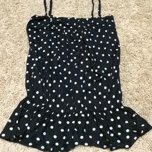 Ella moss black polka dot tank xs