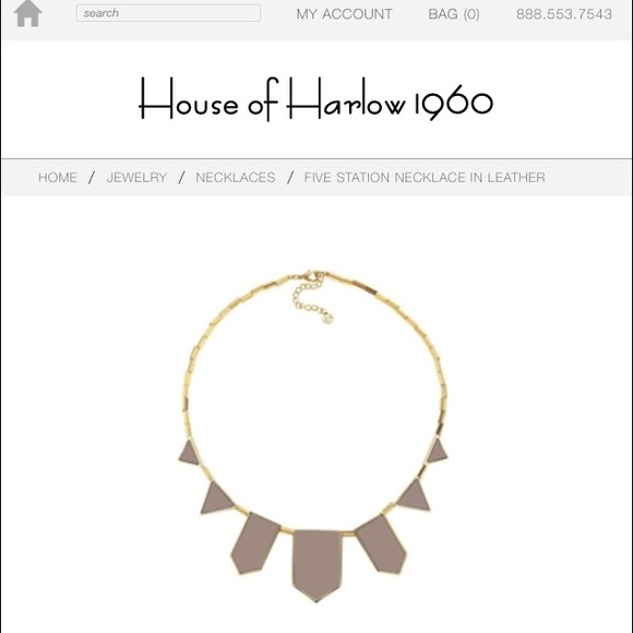House of Harlow 1960 Leather Five Station Necklace