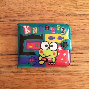 Vintage kawaii 90s Sanrio KEROPPI frog teal wallet