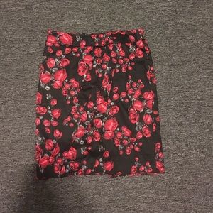 White House | Black Market Red Rose Skirt