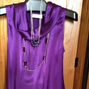 Satin purple top