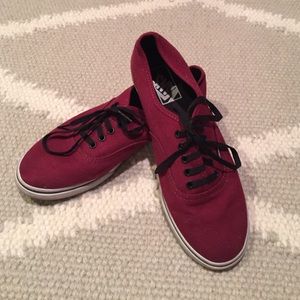 Maroon Vans women's shoes
