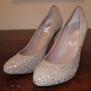 Suede Vince Camuto Pumps with Crystals