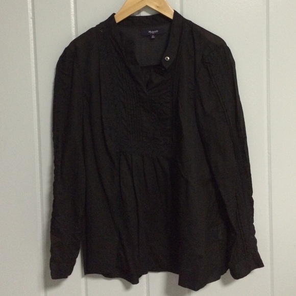 Madewell black Eyelet-Inset blouse