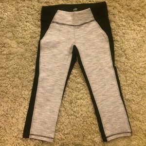 Gray space dye cropped yoga pants