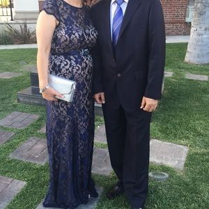 Navy Blue Lace evening dress