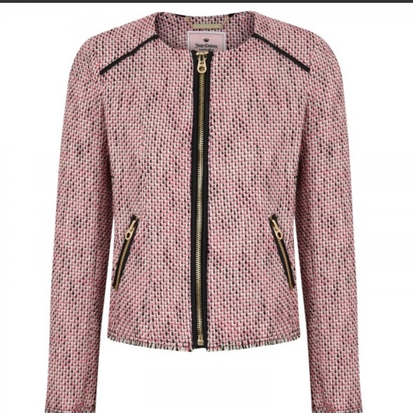 Juicy couture leather trim jacket