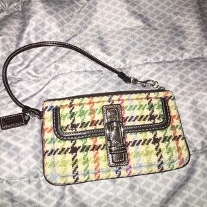 Coach multi colored wristlet