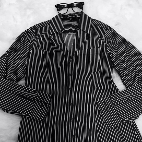 Express Design Studio Striped Button Down