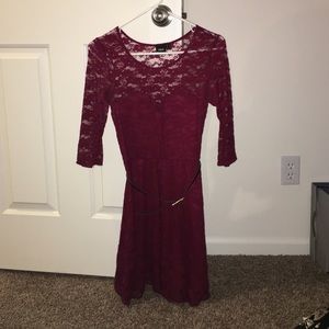 Sheer top 3/4 length sleeve dress