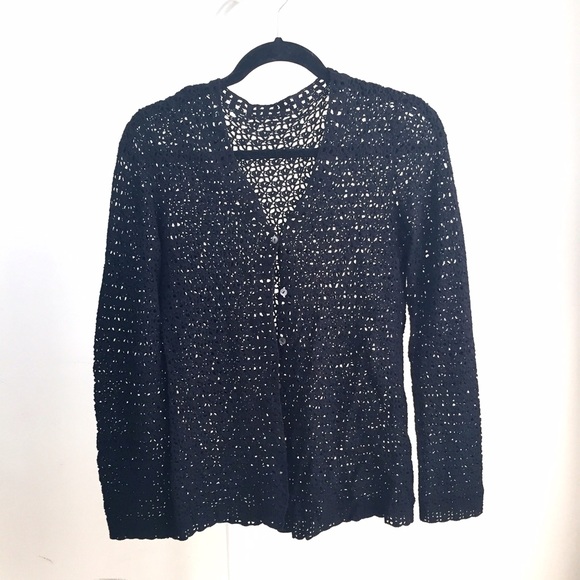 Free People Sweaters - NEW boho open knit black cardigan Free People Sweaters - NEW boho open knit black cardigan