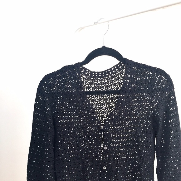 Free People Sweaters - NEW boho open knit black cardigan Free People Sweaters - NEW boho open knit black cardigan