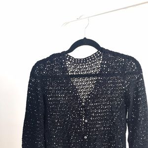 Free People Sweaters - NEW boho open knit black cardigan Free People Sweaters - NEW boho open knit black cardigan