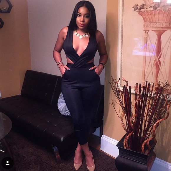 FashionNova Other - Navy Deep V Jumpsuit